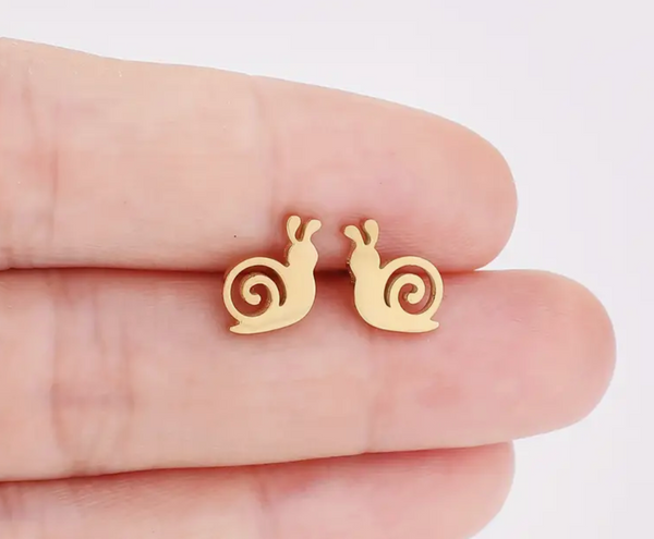 Gold Plated Snail Stud Earrings