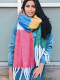 Rainbow Colour Block Blanket Scarf