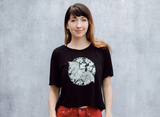 Vampire Bat Open Neck Cropped Tee