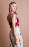 Strappy Velvet and Lace Bralette- Assorted Colours