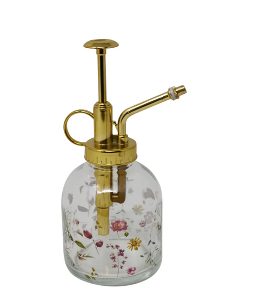 Floral Printed Glass Spray Bottle