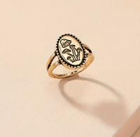 Oval Mushroom Crest Ring - Assorted Finishes