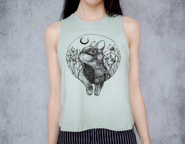 Rabbit and Moon Crop Tank