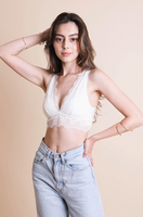 Padded Plunge Alencon Lace Bralette - Assorted Colours