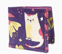 Cat & Flower Canvas Wallet - Assorted Colours