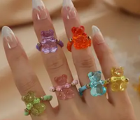 Stretchy Beaded Gummy Bear Rings