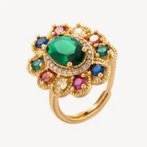 Adjustable Gemstone Ring