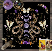 Snake Purple Moon Phase Altar Cloth Tapestry