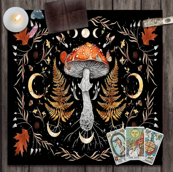 Autumn Mushroom Altar Cloth Tapestry