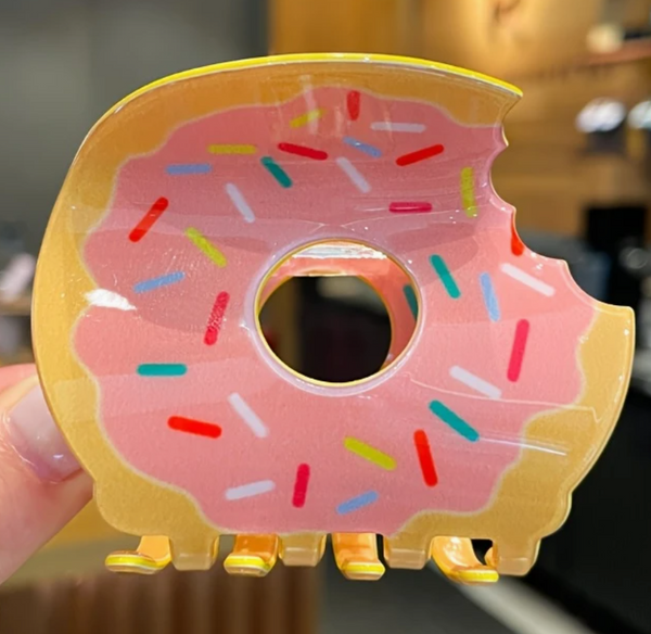 Pink Frosted Donut Hair Clip