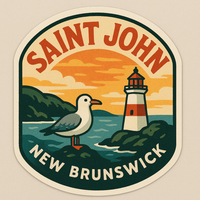 Saint John New Brunswick Seagull Lighthouse Sticker