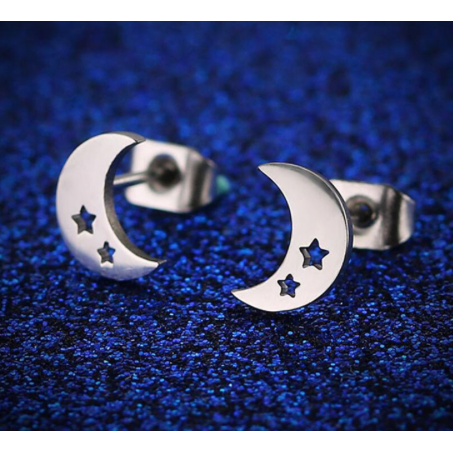 Crescent Moon Studs