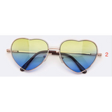 Metal Heart Framed Ombre Sunglasses