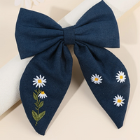 Cottage Core Ribbon Hair Bow Clips