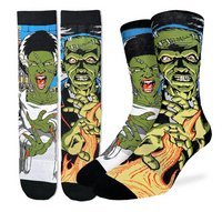 Evil Frankenstein and Bride Socks Active Fit Socks - Men's Sizing