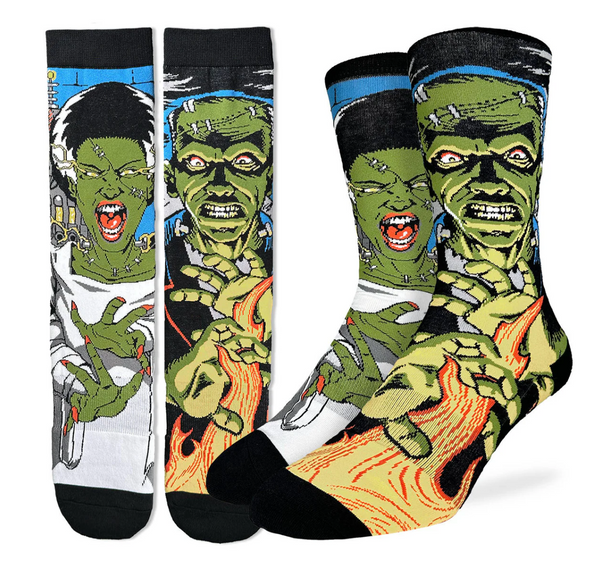 Evil Frankenstein and Bride Socks Active Fit Socks - Men's Sizing