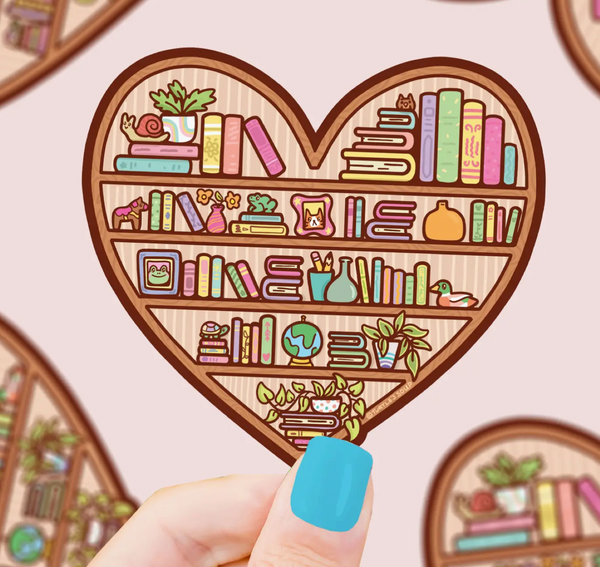 Heart Shape  Bookshelf Vinyl Sticker