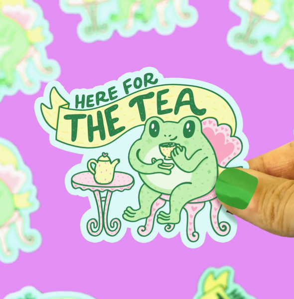 Here For the Tea Vinyl Sticker