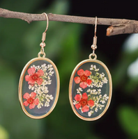 Dried Flowers in Resin Earrings