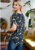 Dino Print Loose Fitting Top