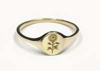 Embossed Sunflower Golden Ring