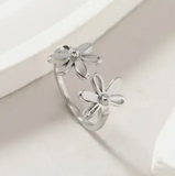 Adjustable Double Daisy Ring