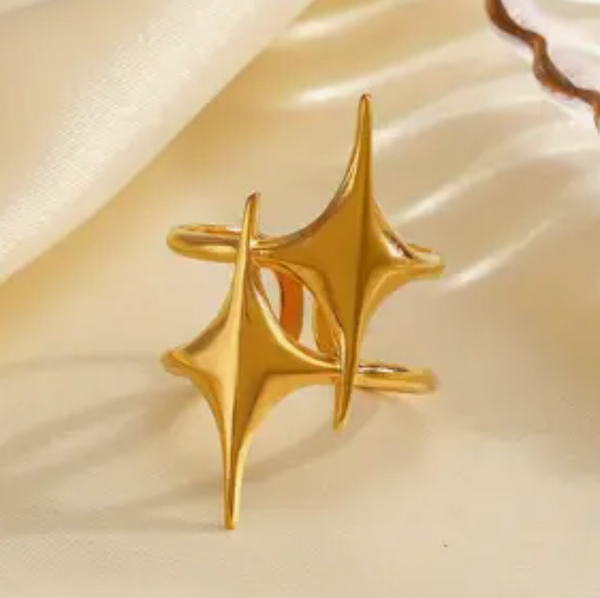 Golden Shimmer Glimmer Burst Ring