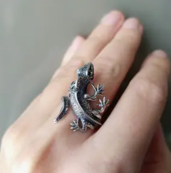 Adjustable Wrapped Lizard Gecko Ring