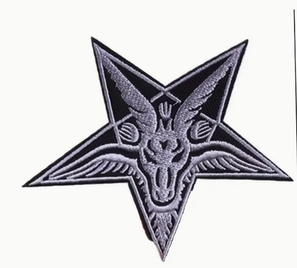 Pentagram Goat Head Iron On Patch