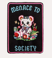 Menace to Society Bear Iron On Patch