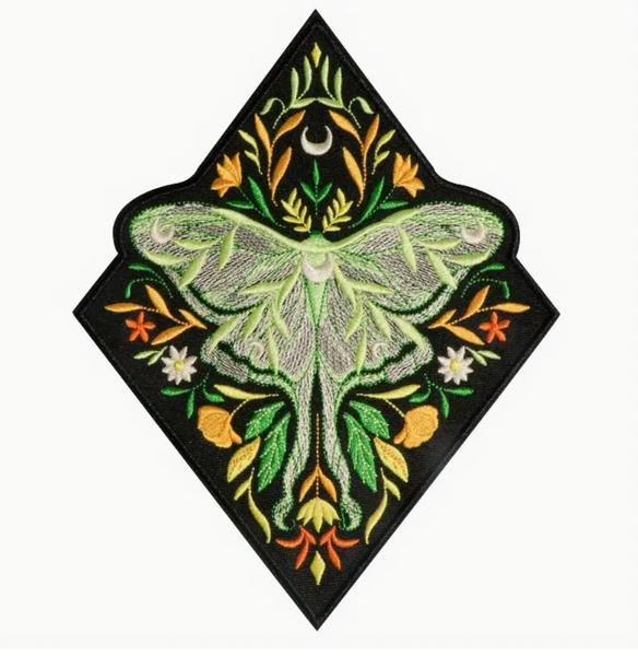 XL Diamond Luna Moth Patch
