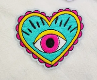 Pastel Eye Heart Iron On Patch