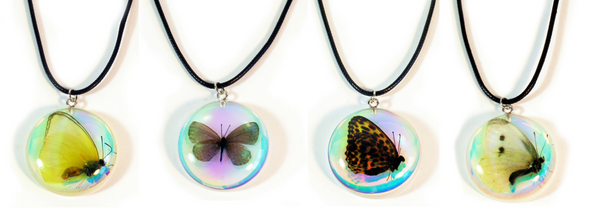 Assorted Aura Rainbow Butterfly Necklaces
