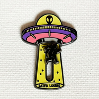 Alien Abduction Deluxe Slide Enamel Pin