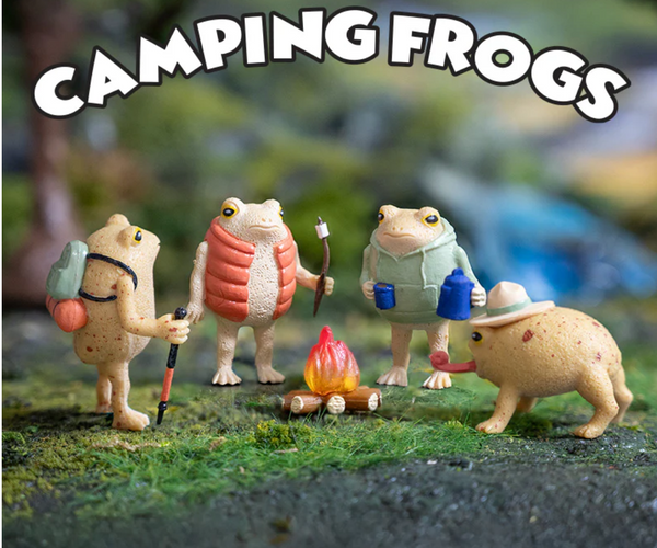 Camping Frog Figurines