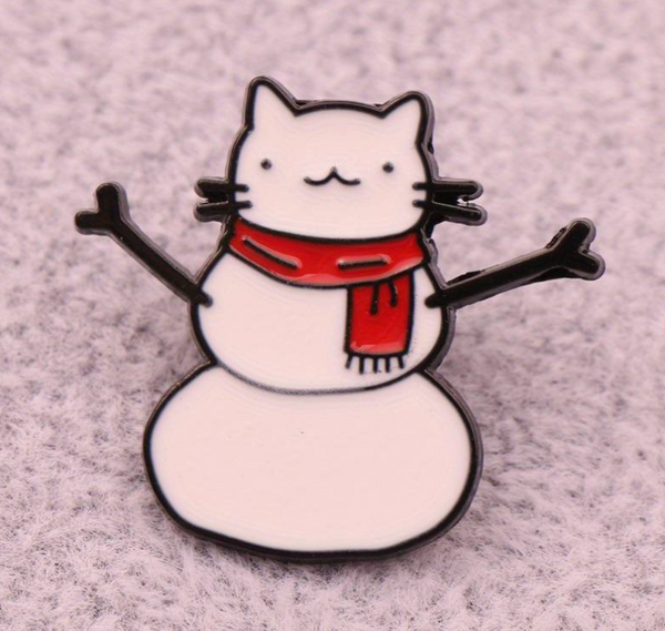 Snowman Kitty Pin