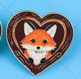 Woodland Heart Animal Pins