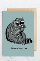 Thinking Of You Raccoon Greeting Card