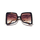 Oversized Square Sunglasses with Lightening Bolt Arms