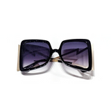 Oversized Square Sunglasses with Lightening Bolt Arms