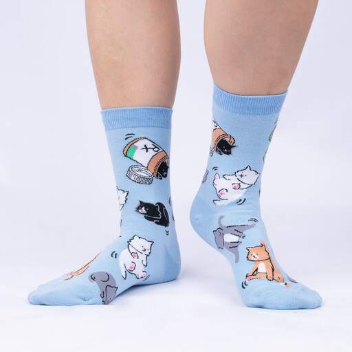 Purr-scription for Happiness Crew Socks
