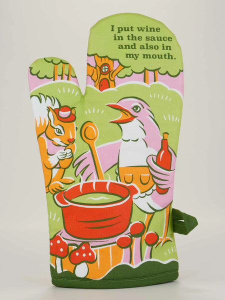 Wine In The Sauce Oven Mitt