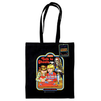 STEVEN RHODES (LET'S TALK TO GHOSTS) BLACK TOTE BAG