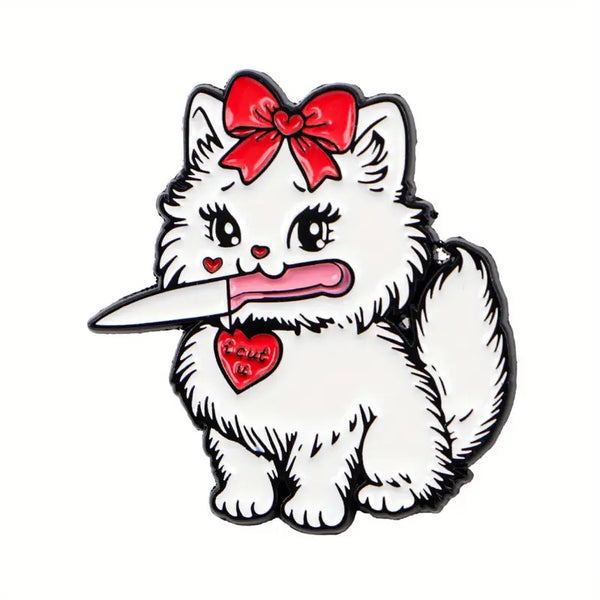 Knife Kitty Alloy Pin