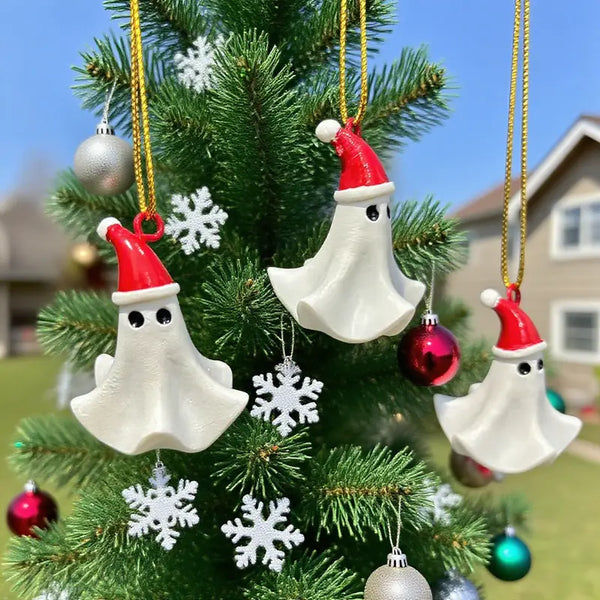 Santa Ghost Ornaments