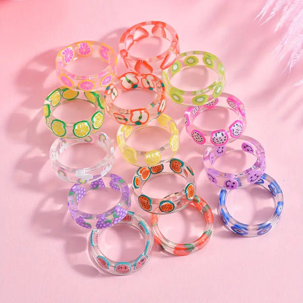 Assorted Clear Acrylic Rings – Obscurityshop