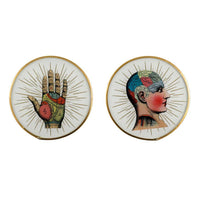 Phrenology and Palmistry Glass Coasters