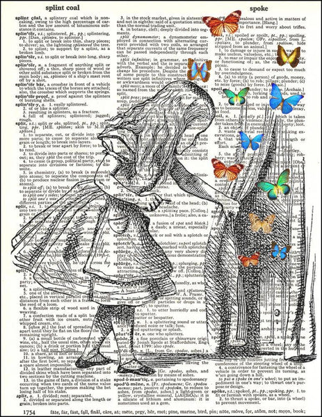 Alice and Door with Butterflies Dictionary Print