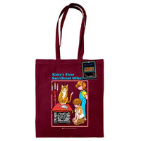 STEVEN RHODES (KITTY'S FIRST OFFERING) BURGUNDY TOTE BAG