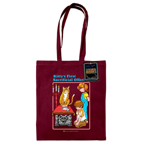 STEVEN RHODES (KITTY'S FIRST OFFERING) BURGUNDY TOTE BAG